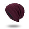 Knit Wool Hat Season Plus Warm Monochrome Square Head Men's Outdoor Hat  - Wine Red