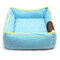 Detachable Washable Pet Dog Cat Bed Cushion House Soft Warm Kennel Mat Blanket - Blue