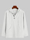 Mens National Style Plain Long Sleeve Buttons Loose Thin Casual Hoodies - White