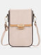 Women PU leather Clutch Bag Card Bag Multi-Pocket Crossbody Phone Bag - Beige
