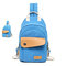 Canvas Patchwork Women Chest Bags Sports Crossbody Bags - Blue