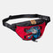 Wolf Embroidery Casual Waist Bag Chest Bag Sling Bag Crossbody Bag For Men - Red