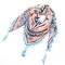 Print Knotted Tassel Scarf Jacquard Square Scarf - 15