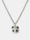 Winter Olympics Beijing 2022 Trendy Simple Cartoon Panda Head Shape Pendant Stainless Steel Chain Necklace - #02