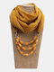 1 Pcs Chiffon Pure Color Resin Pendant Decor Sunshade Keep Warm Shawl Turban Scarf Necklace - Yellow