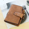  Women Hasp Wallet Long Scrub Wallet 7 Card Holder PU Leather Women Clutch Coin Purse - Brown