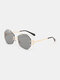 Unisex Irregular Polygonal Rimless Tinted Lenses Metal Double-bridge Sunshade Anti-UV Fashion Sunglasses - Gray