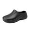 Botas de agua cómodas antideslizantes para mujer zapatillas Impermeable Zapatos de lluvia para chef y enfermera - Negro