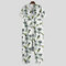 Mens Hawaiian Pineapple Print Jumpsuit Leisure Cotton Comfy Zip Up Beach Loungewear With Pockets - White