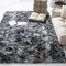 Long Hair Variegated Tie-dye Gradient Carpet Living Room Bedroom Bedside Blanket Coffee Table Cushion Full Carpet Floor Mat - Dark Grey