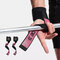 Anti-skid Gym Idoneità Cinturino per sollevamento pesi Cinghie per impugnatura Manubri Fasce per supporto per polso da allenamento - Rosa
