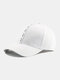 Unisex Cotton Solid Color Letter Pattern Decorative Straps Simple Sunshade Baseball Caps - White