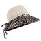 Women Summer Breathable Vogue Leopard Sunscreen Bucket Hat Outdoor Casual Travel Beach Sea Hat - Black