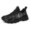 Men Light Weight Soft Lace Up Sport Running Sneakers - Black