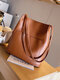 Women Multi-pocket Large Capacity Handbag Shoulder Bag Tote - Brown