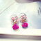 Sweet Elegant Earrings Glass Wishing Ball Star Rose Flower Earrings for Women Gift - Rainbow