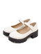 Large Size Women Solid Color Casual Comfy Mary Jane Platforms Shoes - White
