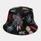 Women & Men Marine Plant Pattern Double-Sided Buket Hat Sun Hat Fisherman Hat - #01