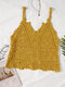 Hollow Design Crochet V-neck Backless Cami - Yellow