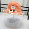 Children's Cartoon Windproof Removable Face Screen Cute Sun Hat  - Orange