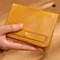 Women Genuine Leather Card Holder Wallet High-end Purse  - Yellow