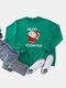 Cartoon Santa Claus Christmas Long Sleeve Sweatshirt - Green