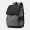 Men Large Capacity Earphone Hole Travel Laptop Bag Backpack - Dark Gray