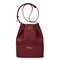 Women Patchwork Bucket Bag Large Capcity Multifunctional Crossbody Bag - Wine Red