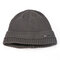 Men Solid Color Knit Plus Velvet Fashion Beanie Hat Outdoor Travel Keep Warm Windproof Ski Cap - Grey