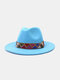 JASSY Men's Felt Fashion Outdoor Casual Sunshade Flat Brim Hat Fedora Hat Bucket Hat - #28