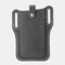 Men EDC Genuine Leather 6.3 Inch Retro Short Cell Phone Case Belt Bag - Grey