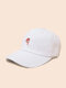 यूनिसेक्स धोया व्यथित कपास गुलाब पैटर्न कढ़ाई फैशन सनशेड बेसबॉल कैप - सफेद