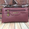 Women Faux Leather Crossbody Bags Solid Leisure Clutch Bags Multi-slot Phone Bags Wallet - Purple