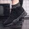 Men Suede Lace Up Large Size Ankle Boots - Black