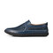 Men Mesh Hand Stitching Non Slip Outdoor Slip On Casual Shoes - Blue