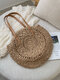 Women Summer Beach Large Capacity Straw Woven Handbag Tote - #01