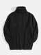 Mens Rib-Knit High Neck Solid Long Sleeve Casual Pullover Sweaters - Black