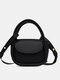 Women Faux Leather Simple Mini Phone Bag Headphone Bag Lipstick Bag Crossbody Bags - Black