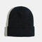 Unisex Solid Color Knitted Wool Hat Skull Cap Beanie Caps - Black