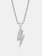 Hip-hop Copper Alloy Full Of Zircon Personality Hipster Pendant Necklace - Silver
