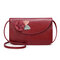 Women Flower Decorational 5.5inch Flap Phone Bag Shoulder Bags Crossbody Bags - Red