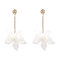 Vintage Resin Stereoscopic Flower Earrings Geometric Flower Pendant Earrings Bohemian Jewelry - White