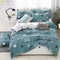 4Pcs Sommer Kühlung Gewaschen Polyester Baumwolle Bettwäsche-Sets Gesteppte Bettbezug Decke - #1
