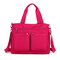 Women Nylon Large Capacity Handbag Multi-pocket Crossbody Bag - Rose Red