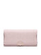 Women Artificial Leather Brief Large Capacity Long Purse Casual Elegant Fashion Wallet - Pink
