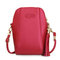 Women PU Leather Tassel Phone Bags Mini Crossbody Bags  - Wine Red