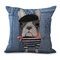 Fodera per cuscino quadrato in cotone e lino stile animale carino Fodera per cuscino per divano Home Car Office Decor - #13