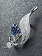 Flor elegante de moda Hoja Broche de aleación de zinc con diamantes de imitación de cristal con incrustaciones en forma - #02