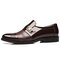 Men Cap Toe Pointed Toe Slip On Business Formal Shoes - Brown