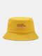 JASSY Unisex Algodón Poliéster Gato Estampado Moda Protector solar Plegable al aire libre Sol Sombrero Cubo Sombrero - Amarillo
